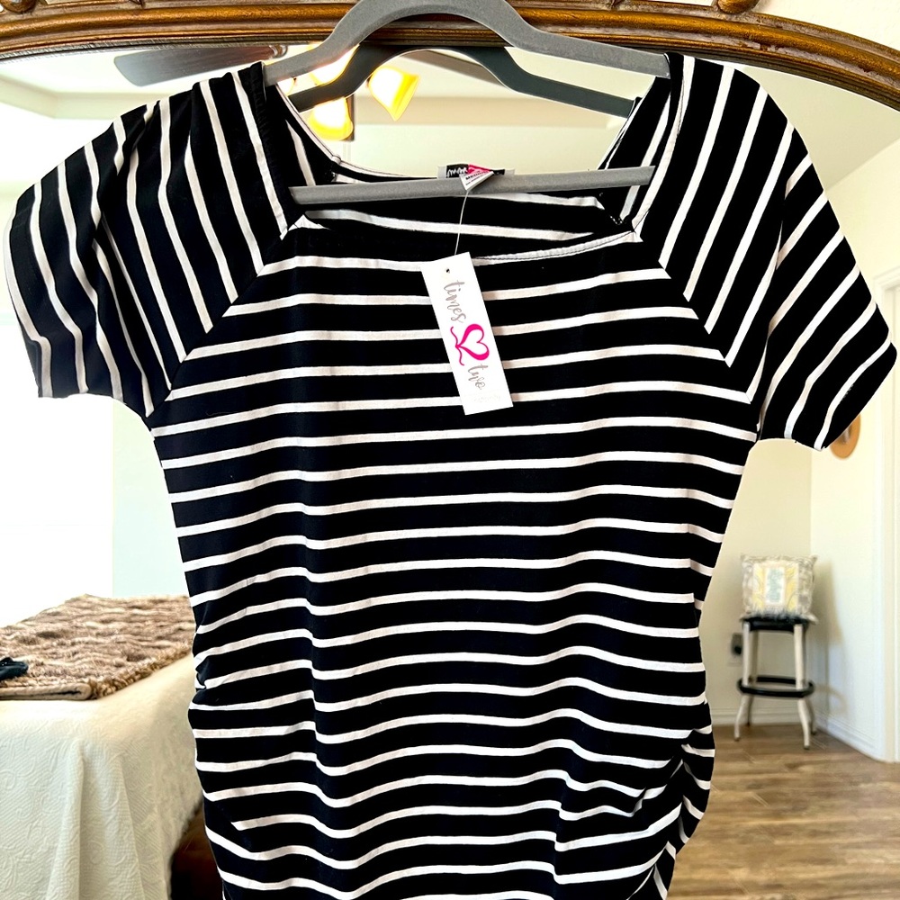 NWT Times Two Striped Maternity Tee